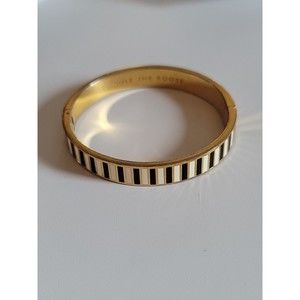Kate Spade Rule The Roost Black And White Enamel Bracelet 6 3/4